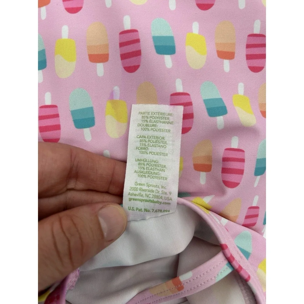Green‎ Sprouts Girls Pink Popsicle One Piece Diaper 12 Months 18-22 Pounds